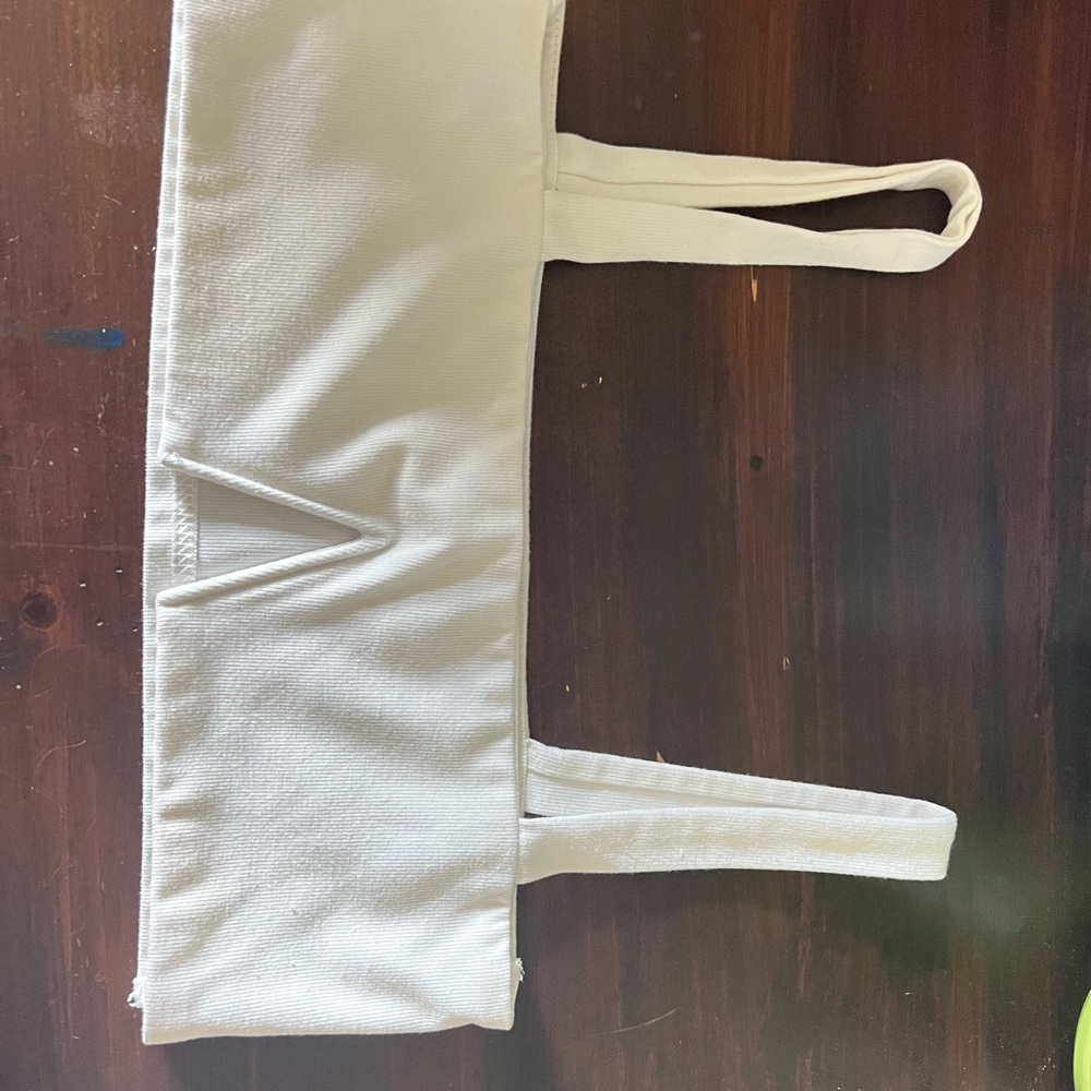 Edikted White Ribbed Bra Top